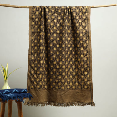 Brown - Block Print Cotton Ajrakh Handloom Towel 21