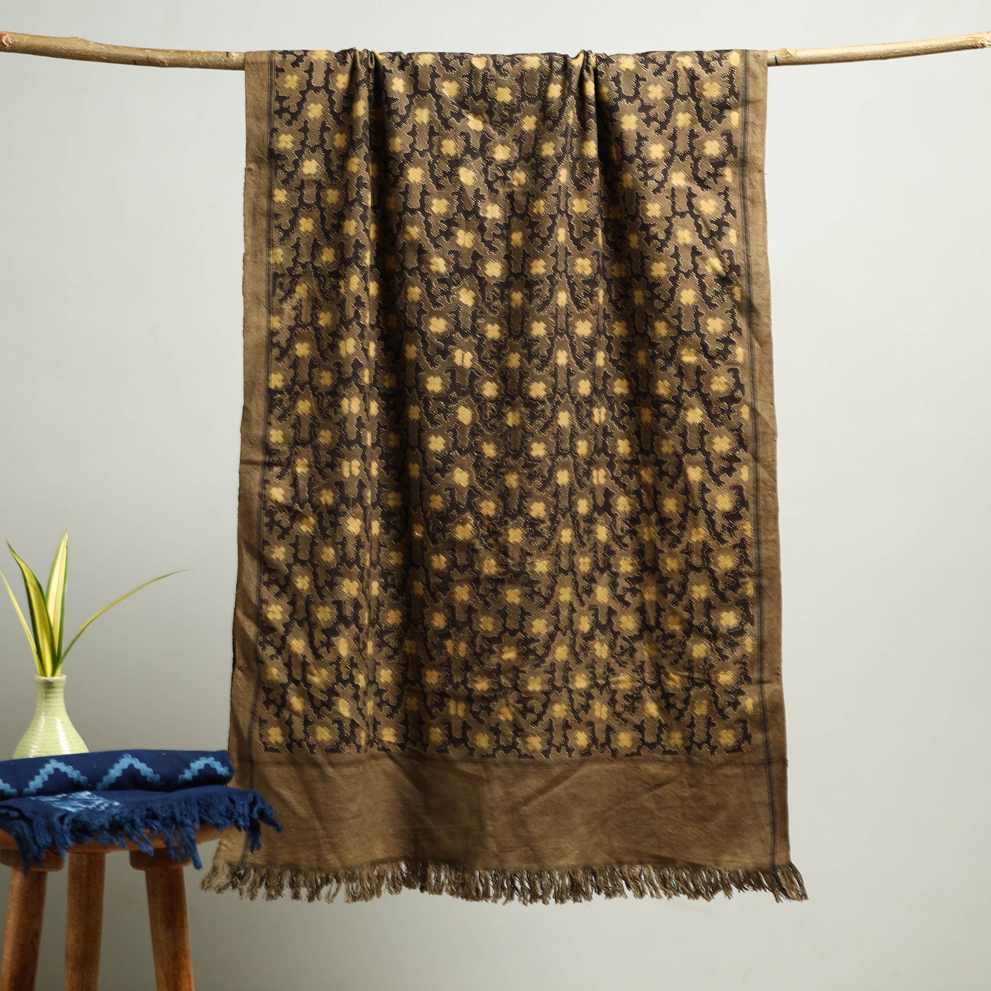 Brown - Block Print Cotton Ajrakh Handloom Towel 21