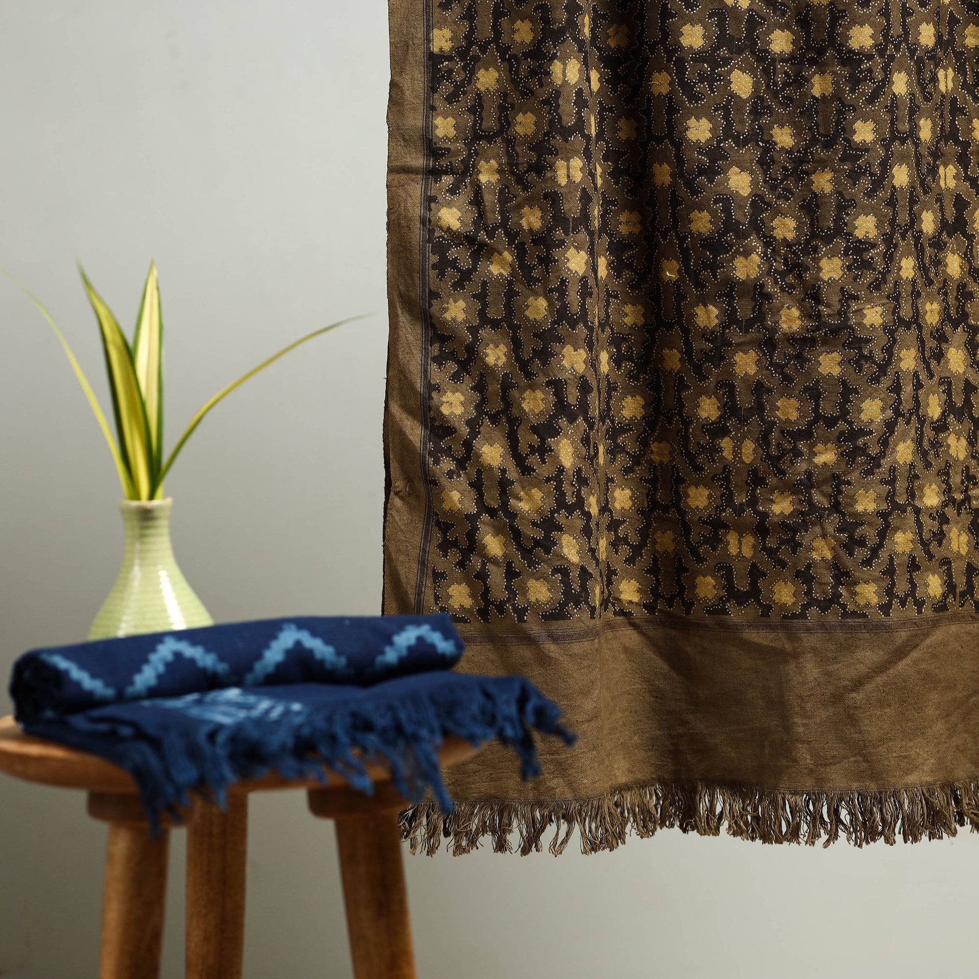 Brown - Block Print Cotton Ajrakh Handloom Towel 21