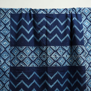 Blue - Block Print Cotton Akola Handloom Towel 38
