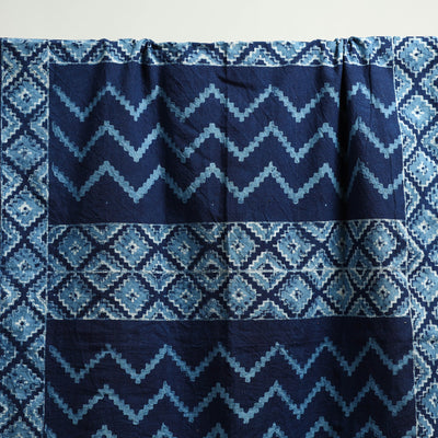 Blue - Block Print Cotton Akola Handloom Towel 38