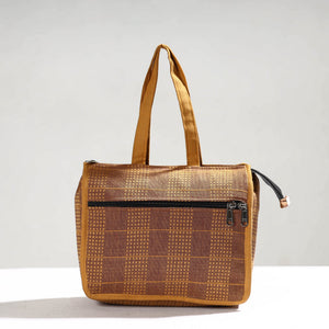 Brown - Handcrafted Jacquard Cotton Hand Bag
