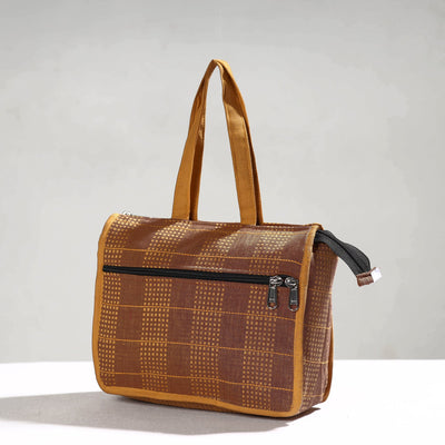 Brown - Handcrafted Jacquard Cotton Hand Bag