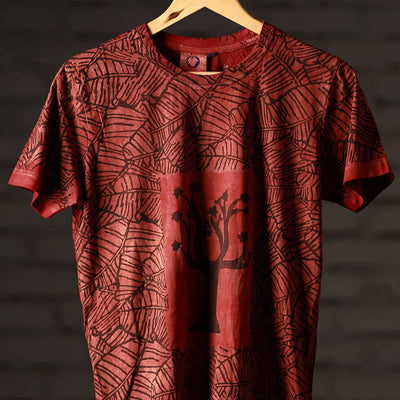 Bindaas Block Art Printed Cotton Unisex Round Neck T-shirt 12