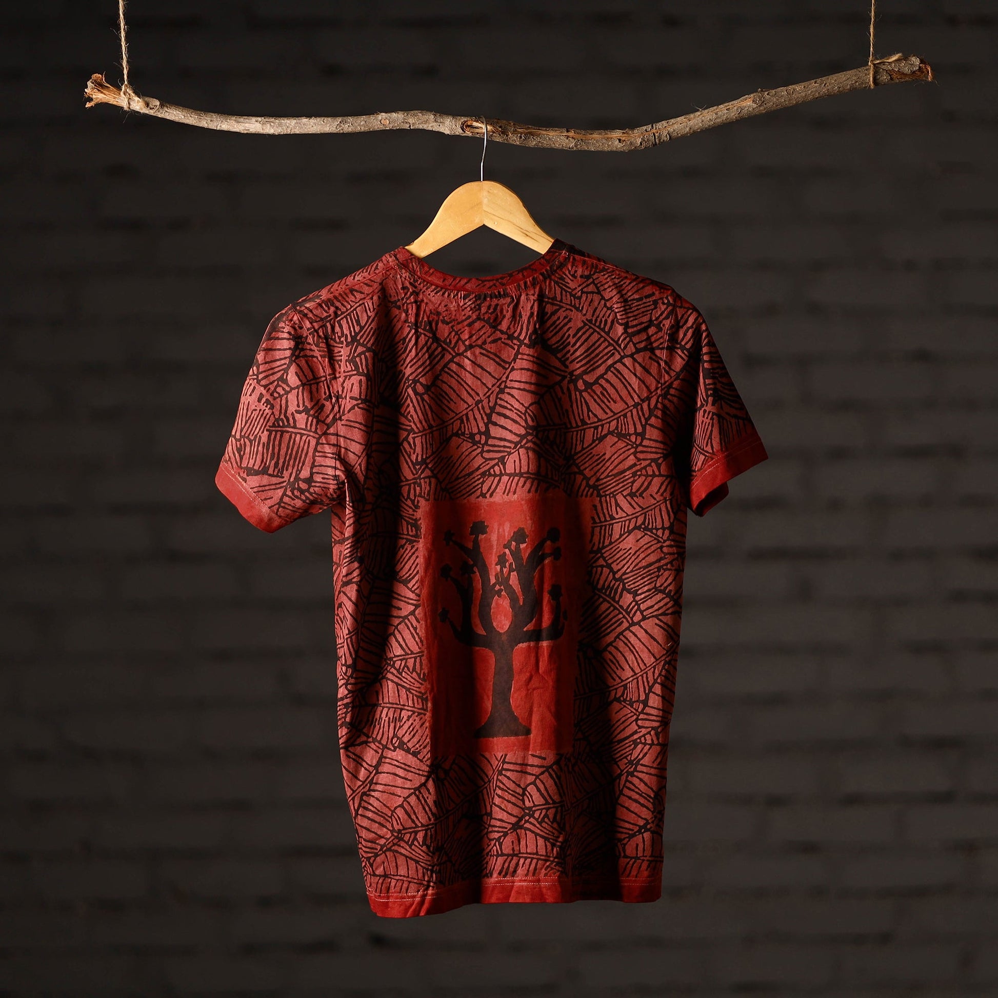 Bindaas Block Art Printed Cotton Unisex Round Neck T-shirt 12