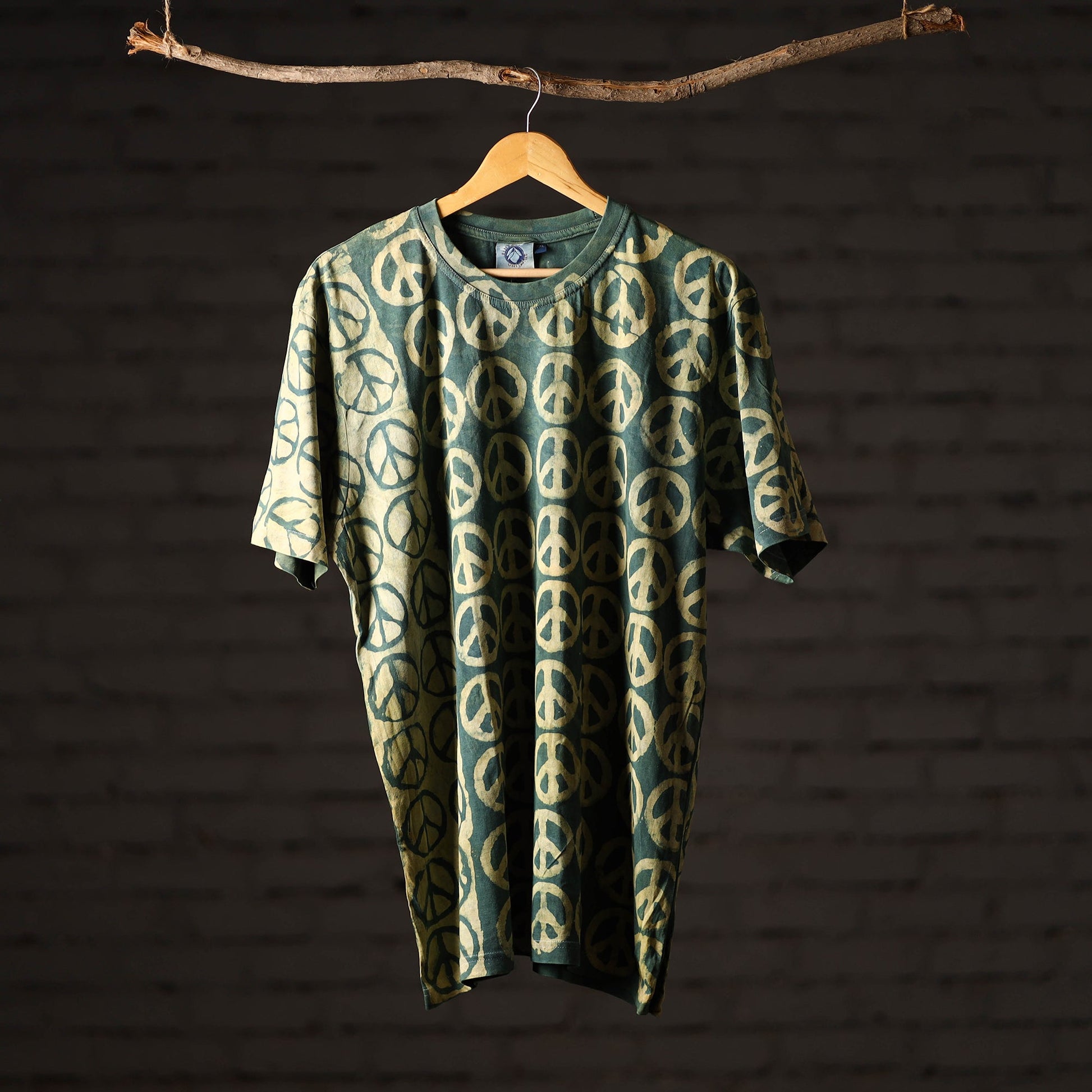 Bindaas Block Art Printed Cotton Unisex Round Neck T-shirt 20