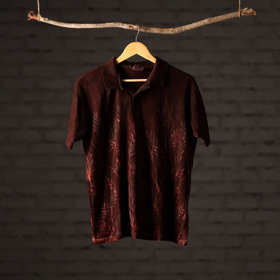 Bindaas Block Art Printed Cotton Unisex Polo Collar T-shirt 71