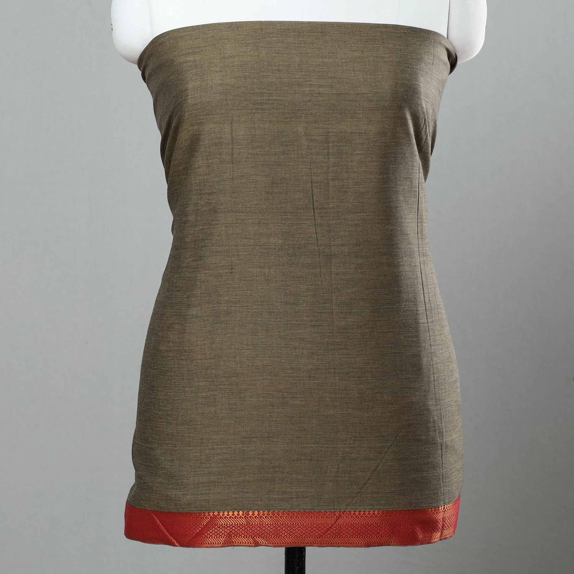 Brown - 3pc Cotton Dharwad Dress Material 11