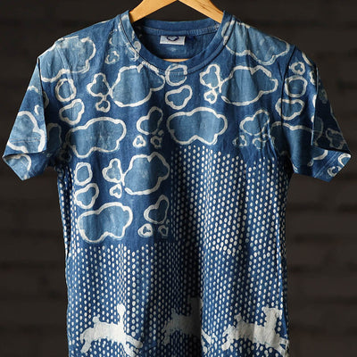 Bindaas Block Art Printed Cotton Unisex Round Neck T-shirt 10