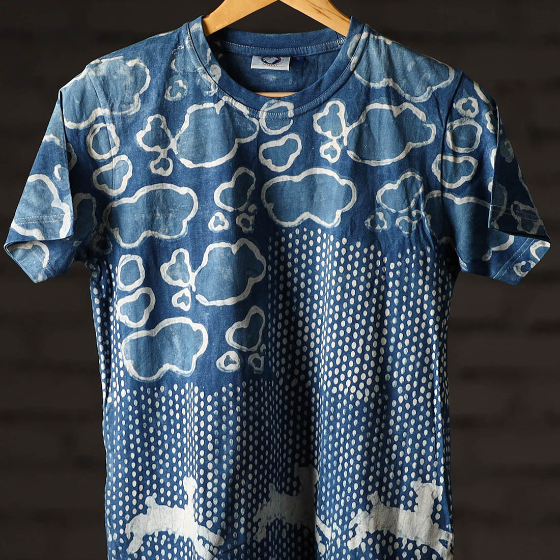 Bindaas Block Art Printed Cotton Unisex Round Neck T-shirt 10
