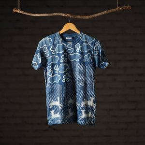 Bindaas Block Art Printed Cotton Unisex Round Neck T-shirt 10