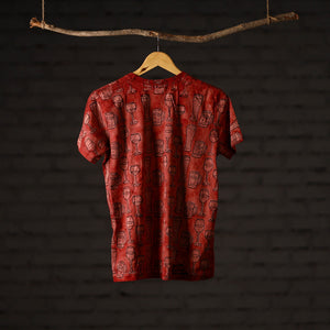 Bindaas Block Art Printed Cotton Unisex Round Neck T-shirt 14