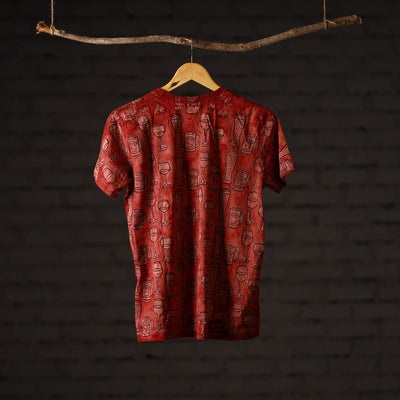 Bindaas Block Art Printed Cotton Unisex Round Neck T-shirt 14