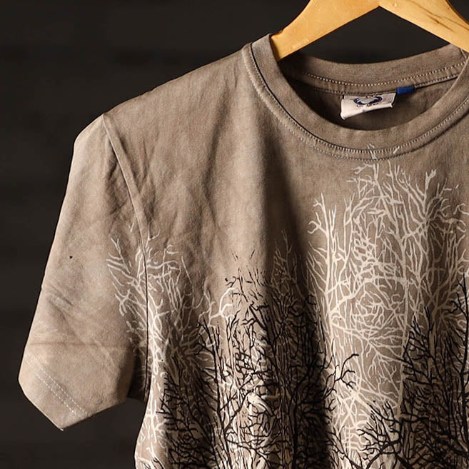 Bindaas Block Art Printed Cotton Unisex Round Neck T-shirt 13