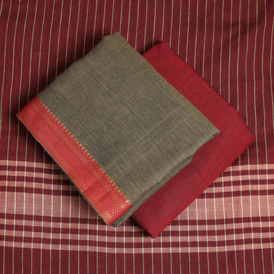 Brown - 3pc Cotton Dharwad Dress Material 11