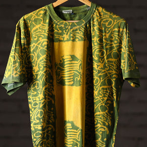 Bindaas Block Art Printed Cotton Unisex Round Neck T-shirt 50