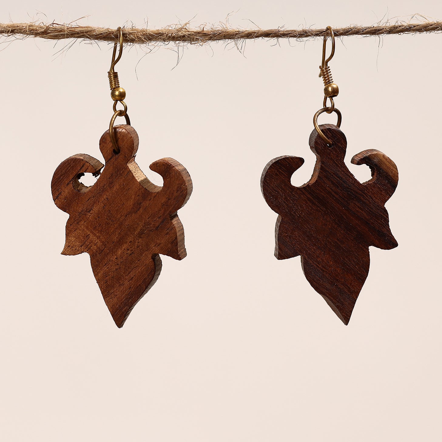 Bijnor Hand Carved Sheesham Wood Earrings