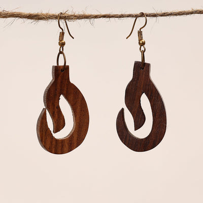 Bijnor Hand Carved Sheesham Wood Earrings