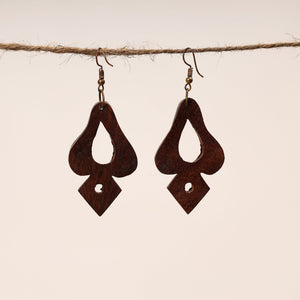 Bijnor Hand Carved Sheesham Wood Earrings