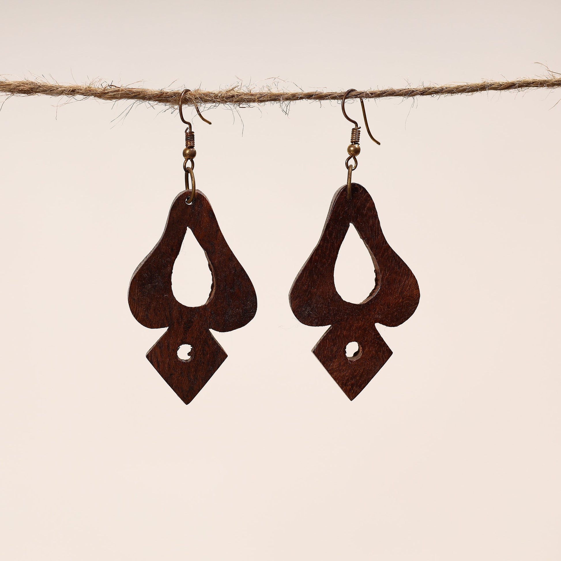 Bijnor Hand Carved Sheesham Wood Earrings