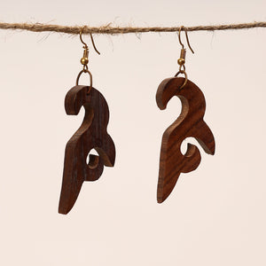 Bijnor Hand Carved Sheesham Wood Earrings