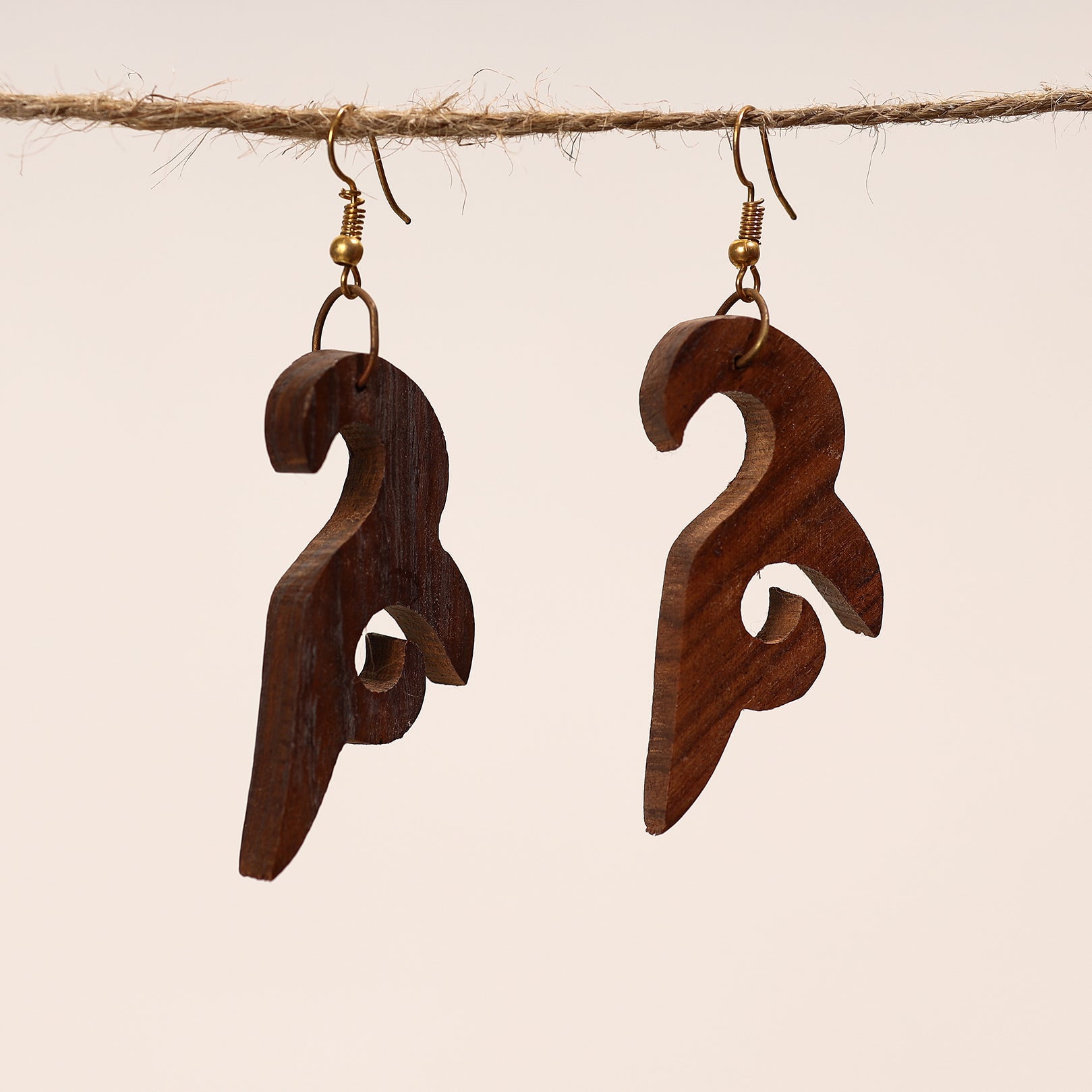 Bijnor Hand Carved Sheesham Wood Earrings