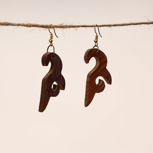 Bijnor Hand Carved Sheesham Wood Earrings