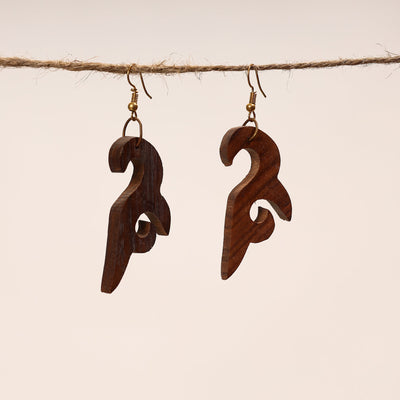 Bijnor Hand Carved Sheesham Wood Earrings