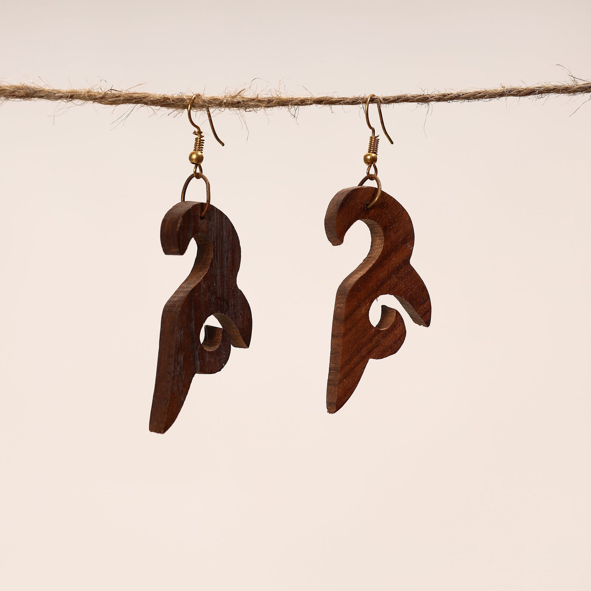 Bijnor Hand Carved Sheesham Wood Earrings