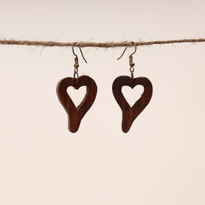 Bijnor Hand Carved Sheesham Wood Earrings