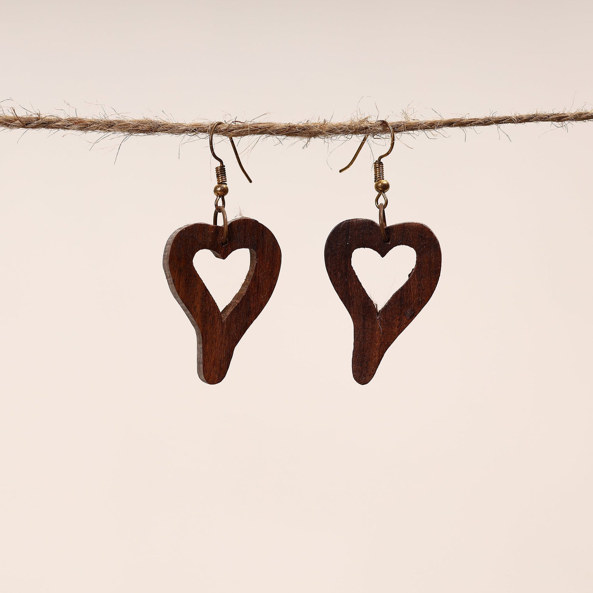 Bijnor Hand Carved Sheesham Wood Earrings