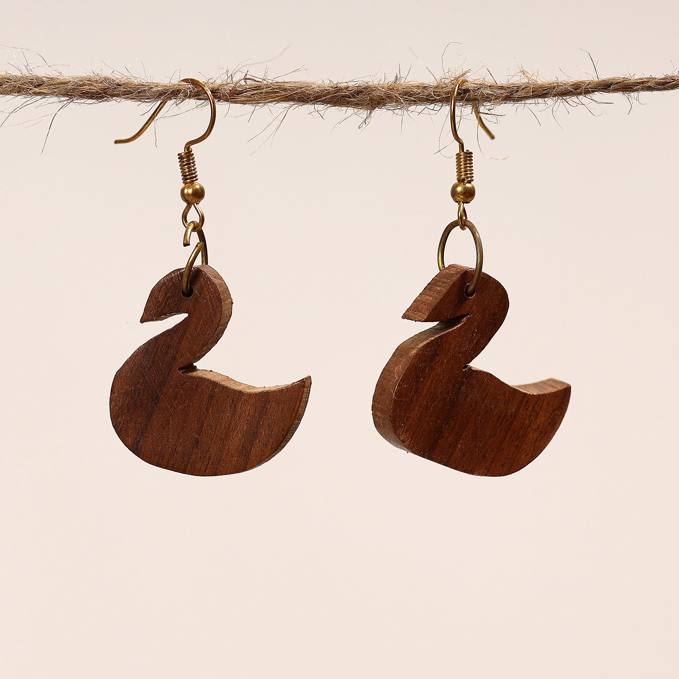 Bijnor Hand Carved Sheesham Wood Earrings