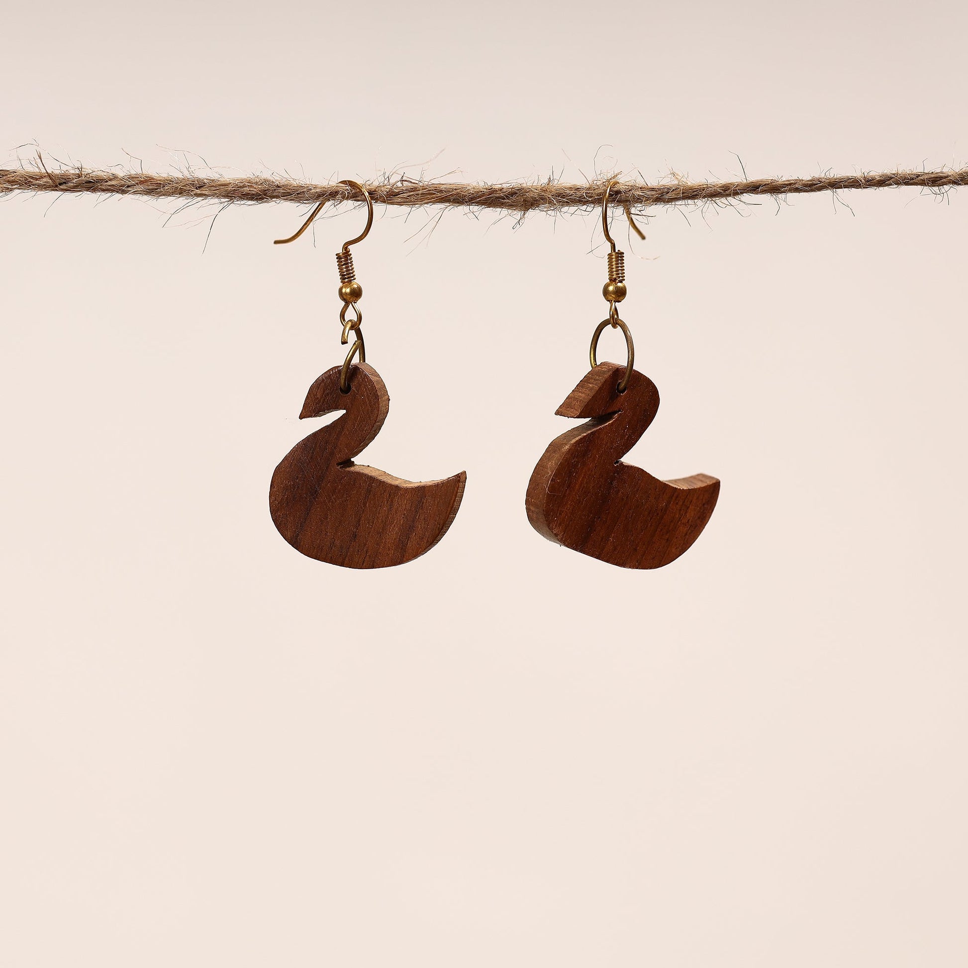 Bijnor Hand Carved Sheesham Wood Earrings