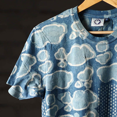 Bindaas Block Art Printed Cotton Unisex Round Neck T-shirt 35