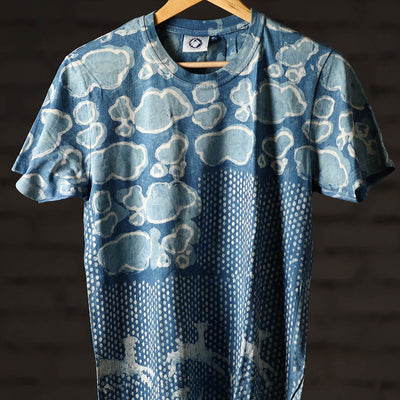 Bindaas Block Art Printed Cotton Unisex Round Neck T-shirt 35