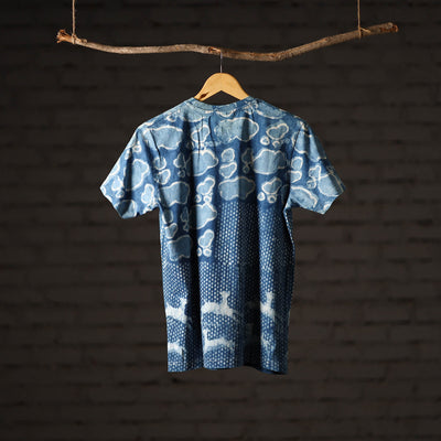 Bindaas Block Art Printed Cotton Unisex Round Neck T-shirt 35