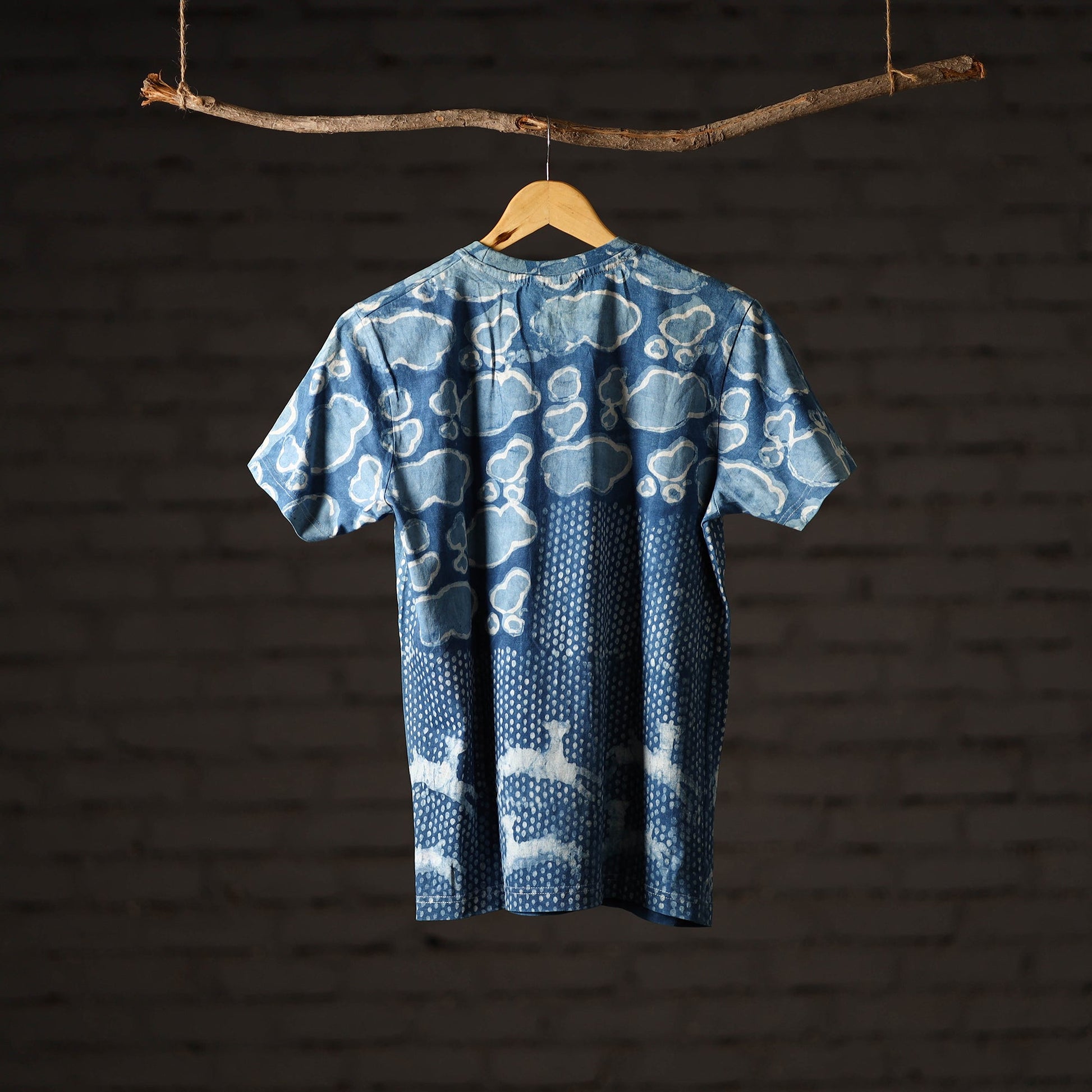 Bindaas Block Art Printed Cotton Unisex Round Neck T-shirt 35