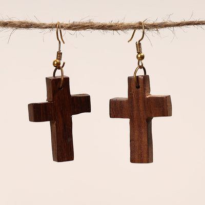 Bijnor Hand Carved Sheesham Wood Earrings