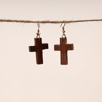 Bijnor Hand Carved Sheesham Wood Earrings