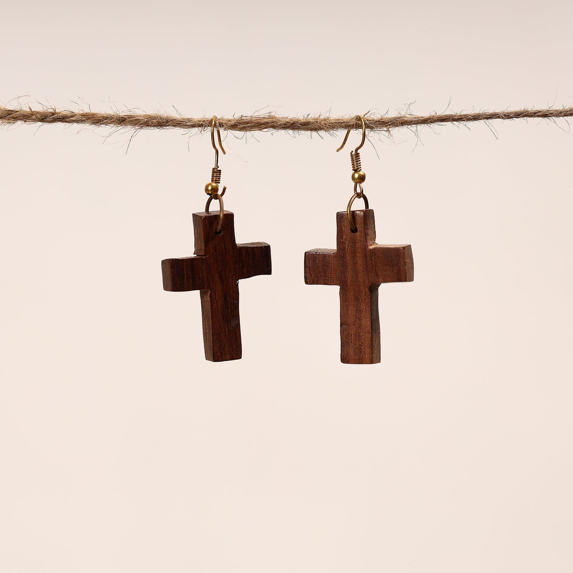 Bijnor Hand Carved Sheesham Wood Earrings