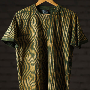 Bindaas Block Art Printed Cotton Unisex Round Neck T-shirt 06