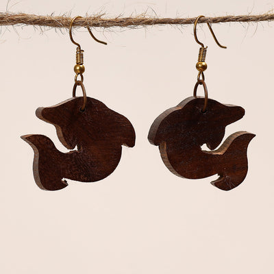 Bijnor Hand Carved Sheesham Wood Earrings