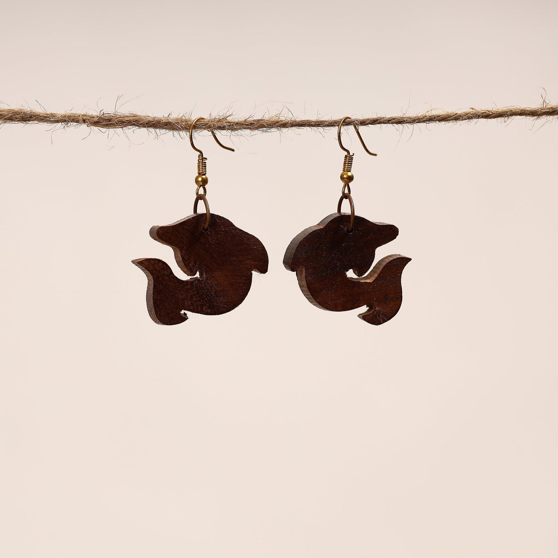 Bijnor Hand Carved Sheesham Wood Earrings