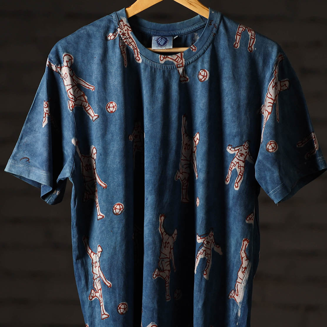 Bindaas Block Art Printed Cotton Unisex Round Neck T-shirt 57