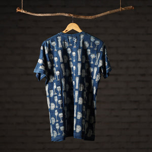 Bindaas Block Art Printed Cotton Unisex Round Neck T-shirt 01