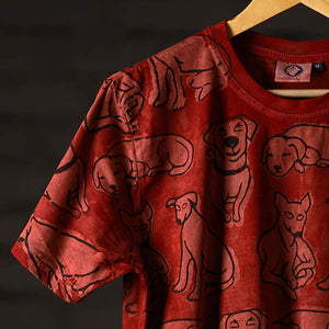 Bindaas Block Art Printed Cotton Unisex Round Neck T-shirt 40
