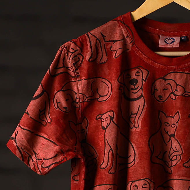 Bindaas Block Art Printed Cotton Unisex Round Neck T-shirt 40