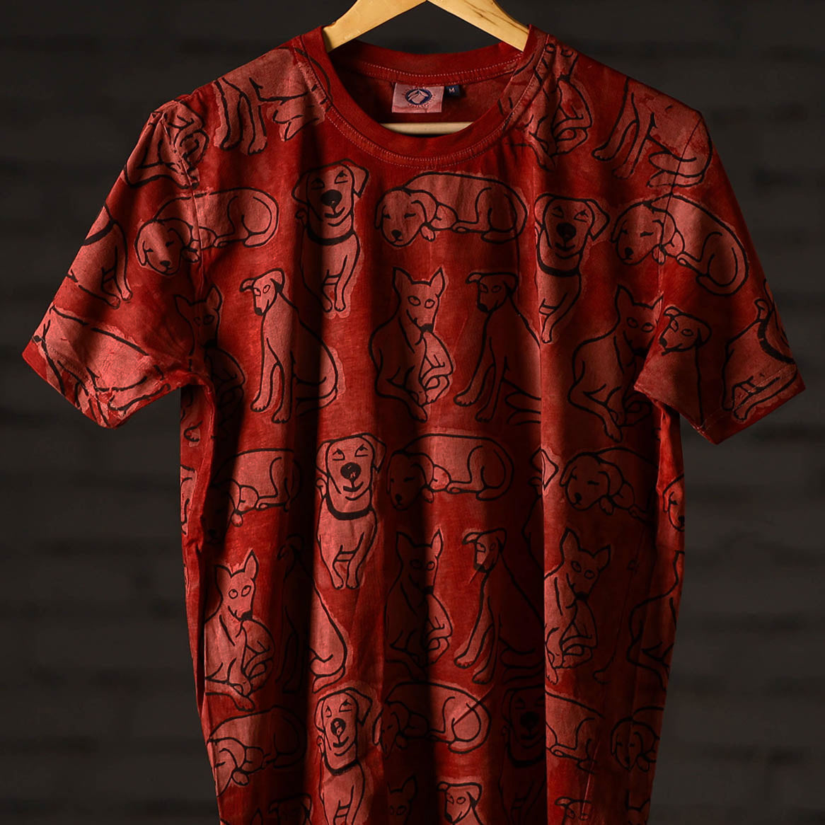 Bindaas Block Art Printed Cotton Unisex Round Neck T-shirt 40