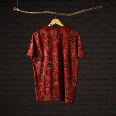 Bindaas Block Art Printed Cotton Unisex Round Neck T-shirt 40