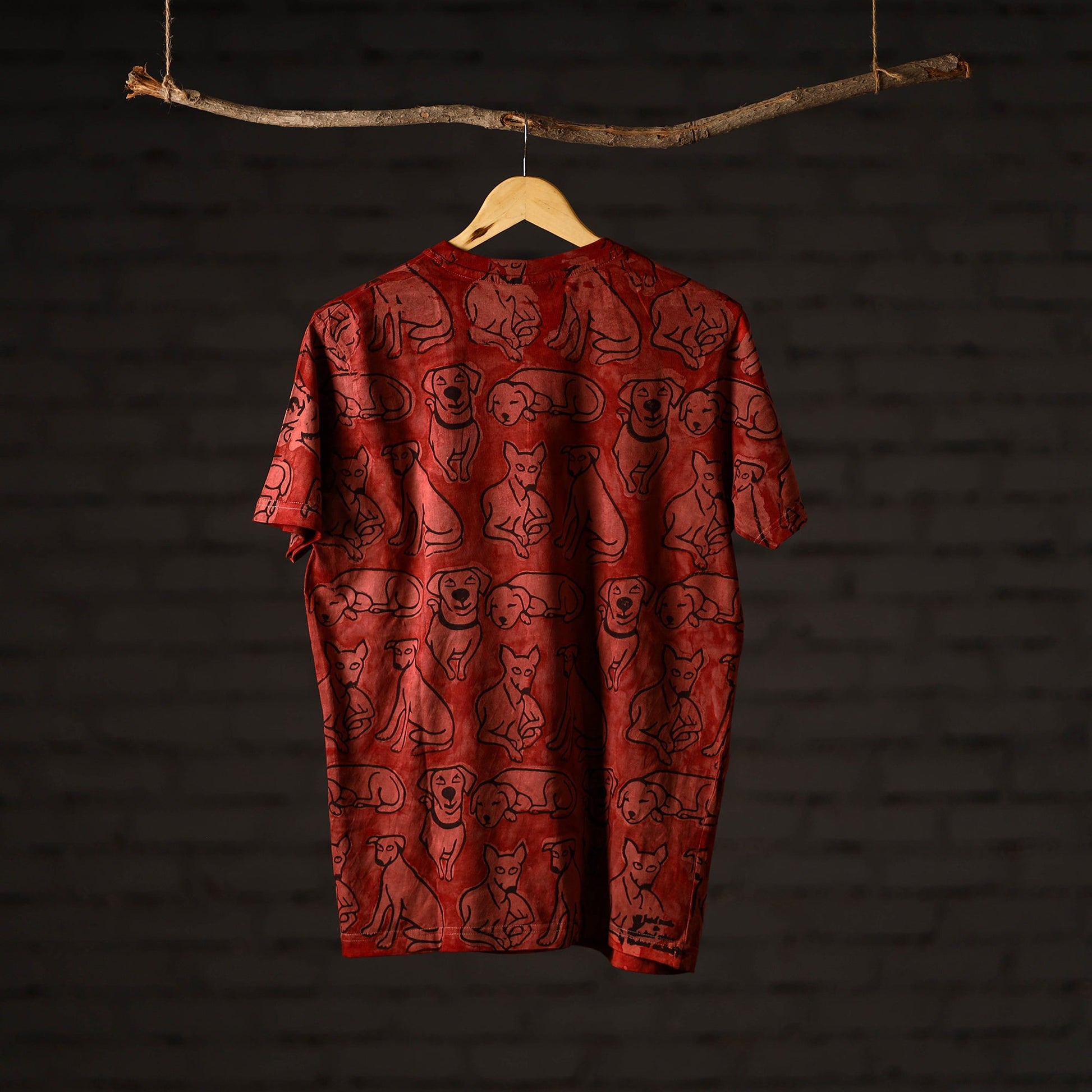 Bindaas Block Art Printed Cotton Unisex Round Neck T-shirt 40